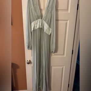 Trashy diva mint green chiffon robe with satin waist